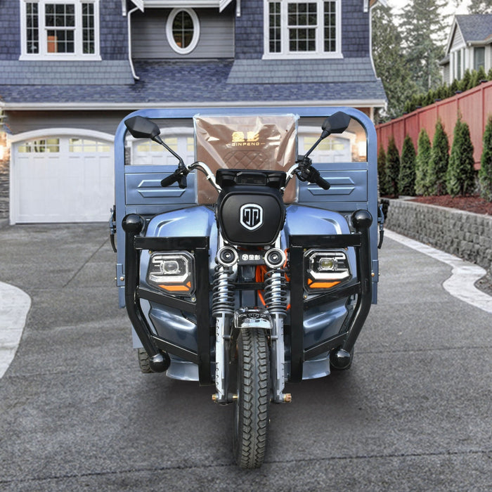 Jinpeng 1500W Electric Cargo Tricycle Truck w/ Hydraulic Dump for Easy Unloading