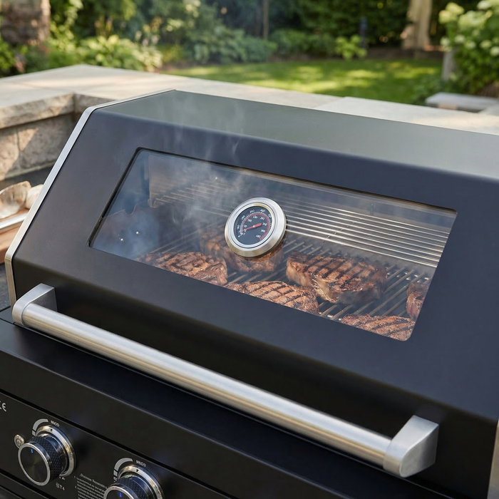 65" 4-Burner 72,000 BTU Black Outdoor Kitchen Island Grill +Side Burner + Marble Countertops