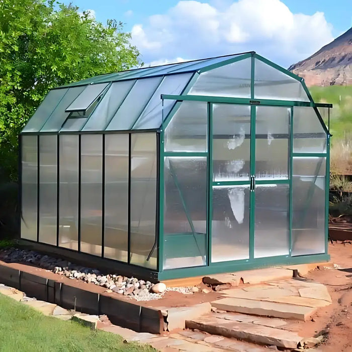 Grandio Elite 8x12 Greenhouse Kit 10mm Polycarbonate Barn Style Aluminum Frame