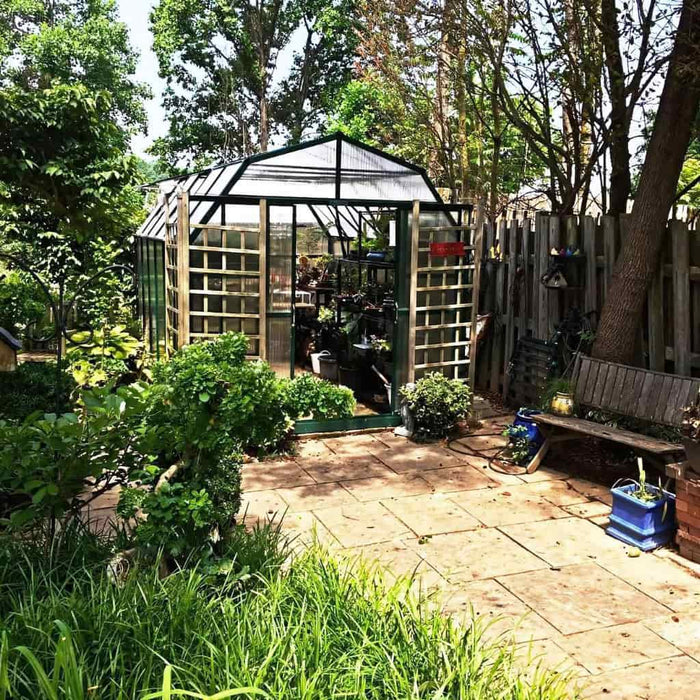 Grandio Elite 8x12 Greenhouse Kit 10mm Polycarbonate Barn Style Aluminum Frame