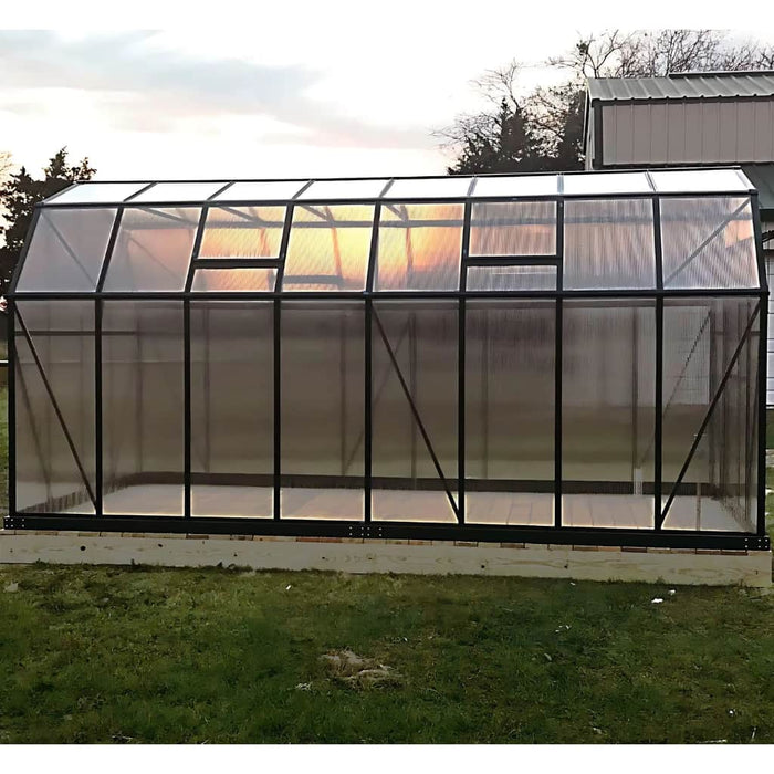 Grandio Elite 8x16 Greenhouse Kit 10mm Polycarbonate Barn Style Aluminum Frame