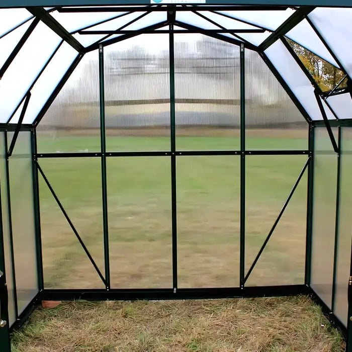 Grandio Elite 8x12 Greenhouse Kit 10mm Polycarbonate Barn Style Aluminum Frame