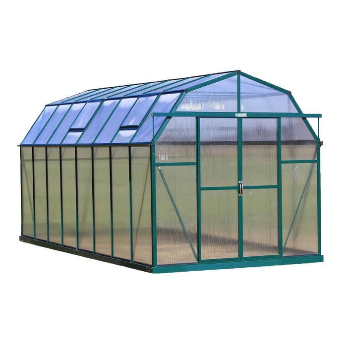 Grandio Elite 8x16 Greenhouse Kit 10mm Polycarbonate Barn Style Aluminum Frame