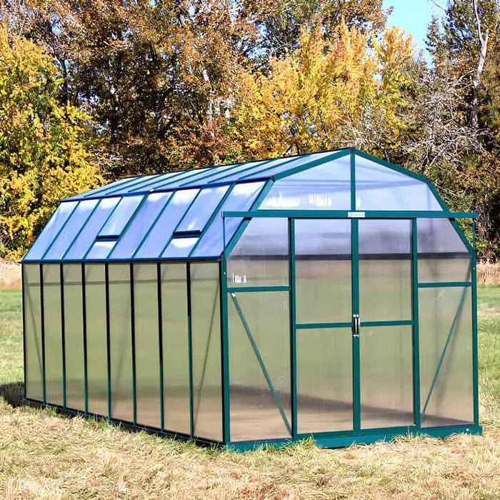 Grandio Elite 8x16 Greenhouse Kit 10mm Polycarbonate Barn Style Aluminum Frame