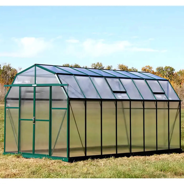 Grandio Elite 8x16 Greenhouse Kit 10mm Polycarbonate Barn Style Aluminum Frame