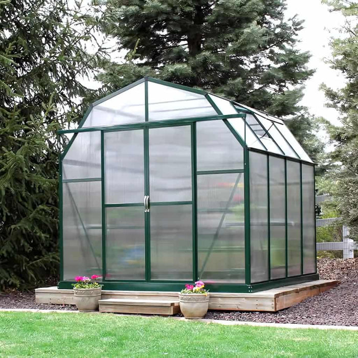 Grandio Elite 8x8 Greenhouse Kit 10mm Polycarbonate Barn Style Aluminum Frame