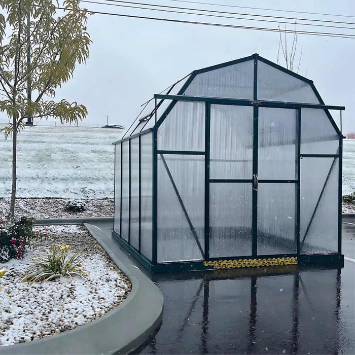 Grandio Elite 8x8 Greenhouse Kit 10mm Polycarbonate Barn Style Aluminum Frame