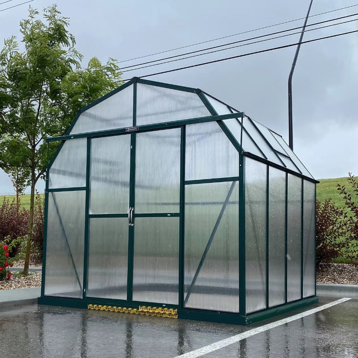 Grandio Elite 8x8 Greenhouse Kit 10mm Polycarbonate Barn Style Aluminum Frame