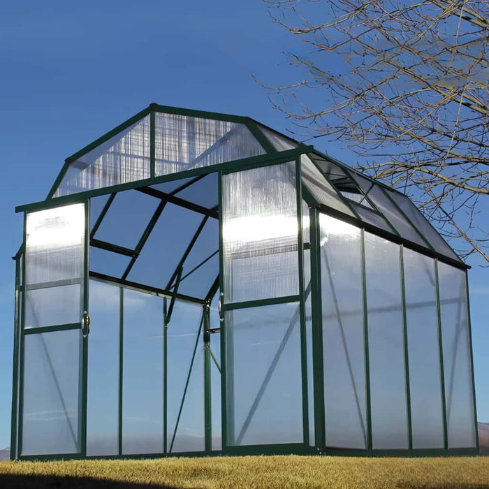 Grandio Elite 8x8 Greenhouse Kit 10mm Polycarbonate Barn Style Aluminum Frame