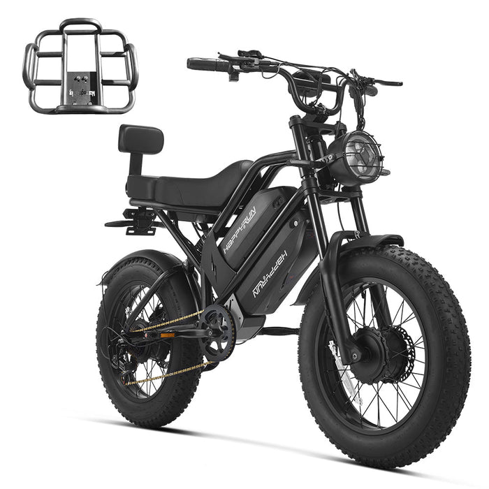 HappyRun G70 Pro Dual-Motor Electric Cargo Bike Dual Battery