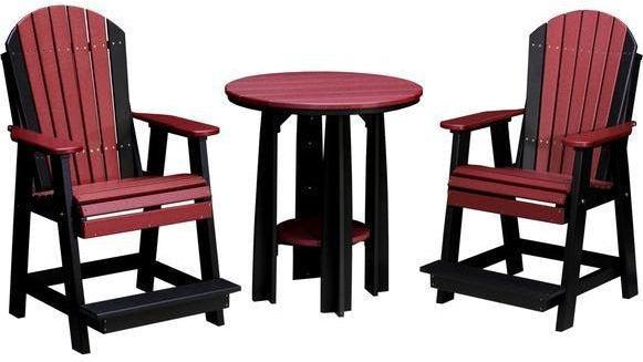 LuxCraft Recycled Plastic Counter Height Adirondack Balcony Table Set