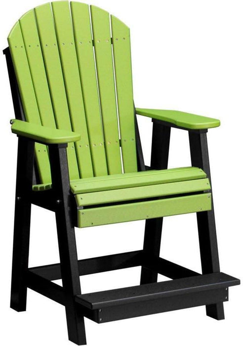 LuxCraft Recycled Plastic Counter Height Adirondack Balcony Table Set