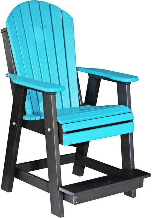 LuxCraft Recycled Plastic Counter Height Adirondack Balcony Table Set