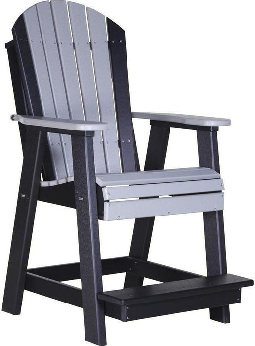 LuxCraft Recycled Plastic Adirondack Balcony Chair Set with 28"H Side Table (Counter Height )