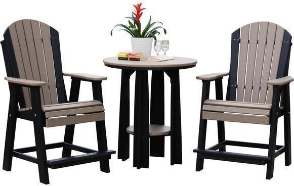 LuxCraft Recycled Plastic Counter Height Adirondack Balcony Table Set