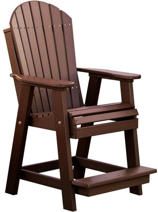 LuxCraft Recycled Plastic Adirondack Balcony Chair Set with 28"H Side Table (Counter Height )