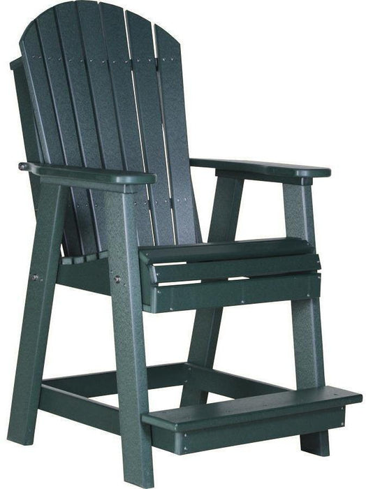 LuxCraft Recycled Plastic Adirondack Balcony Chair Set with 28"H Side Table (Counter Height )