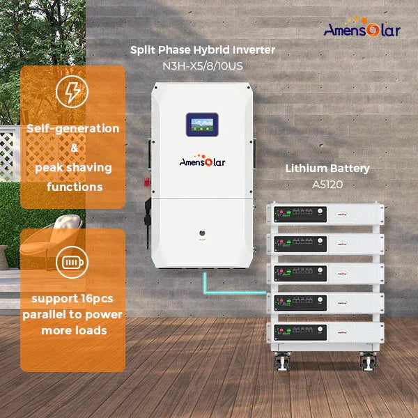 AmenSolar N3H-X10US 10KW Split Phase Hybrid Solar Inverter