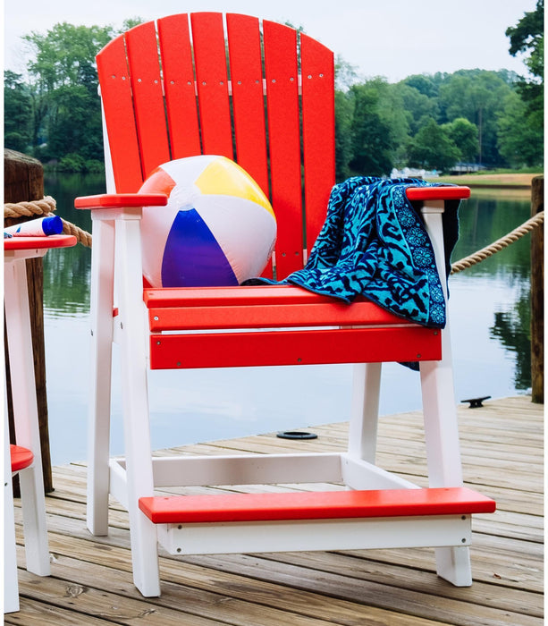 LuxCraft Recycled Plastic Adirondack Balcony Chair Set with 28"H Side Table (Counter Height )