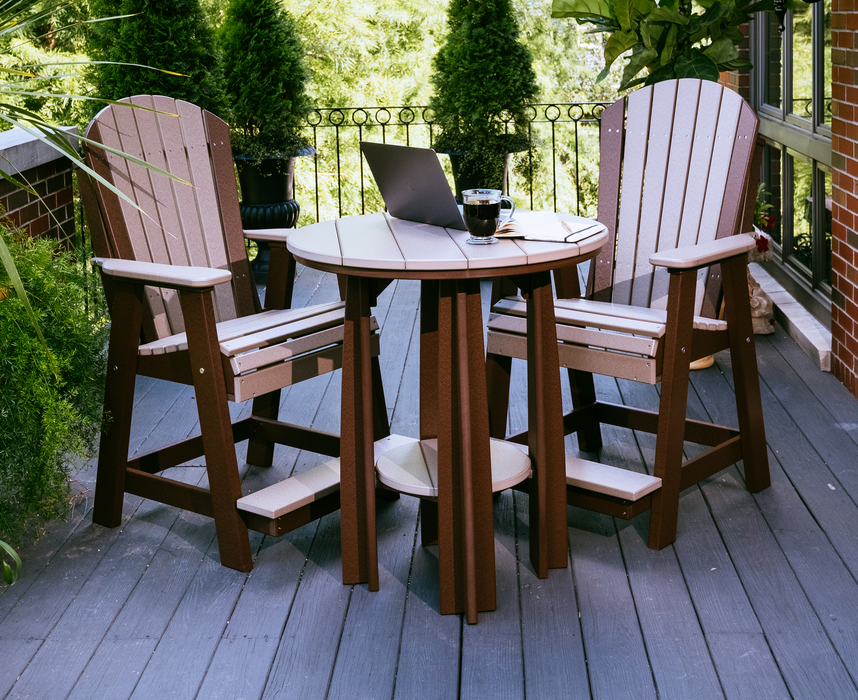 LuxCraft Recycled Plastic Counter Height Adirondack Balcony Table Set