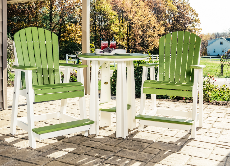 LuxCraft Recycled Plastic Counter Height Adirondack Balcony Table Set
