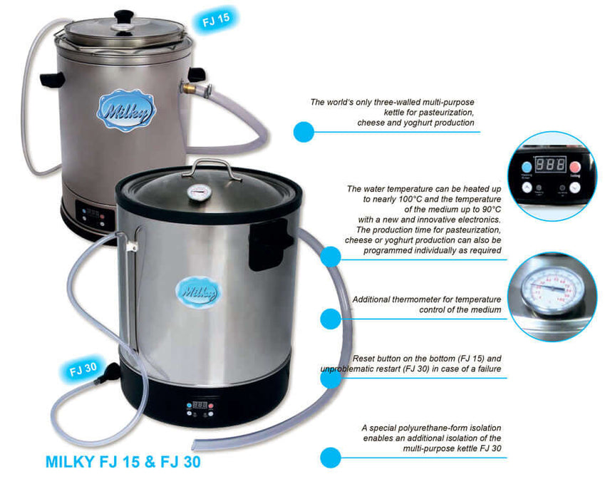Milky Small Milk Pasteurizer Machine FJ 30 9.2 Gallon