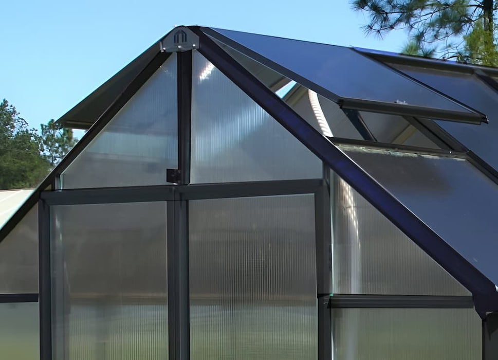 Riverstone Industries Monticello Moheat Edition Black Finish Greenhouse with Heater
