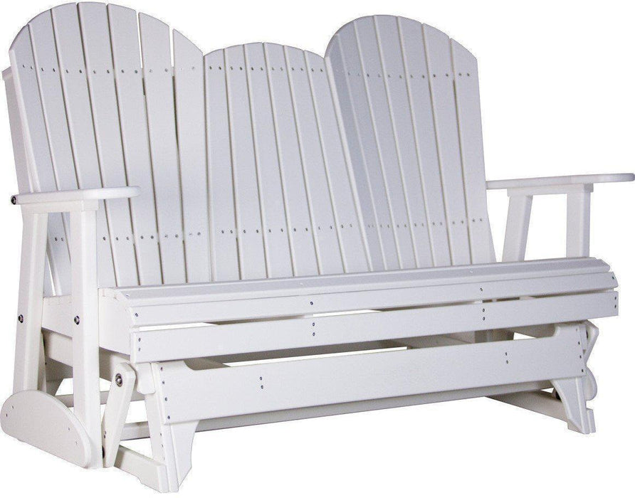 LuxCraft Recycled Plastic 5' Adirondack Glider Chair With Flip Down Center Console