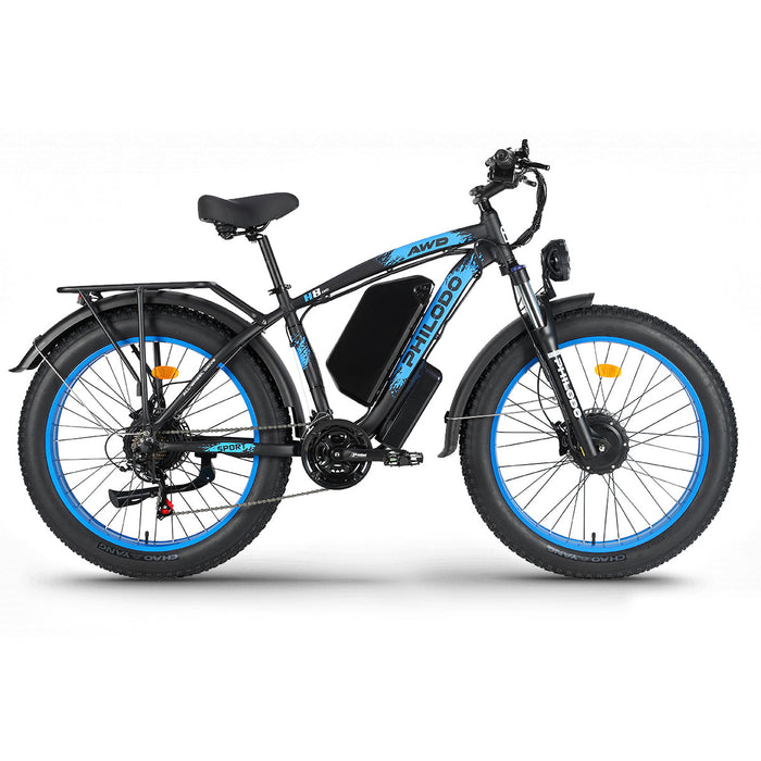PHILODO Upgraded H8 60V Dual Motor Fat Tire Electric Bike 5000 Watts