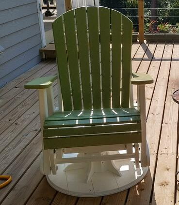 LuxCraft Recycled Plastic 2' Adirondack Swivel Glider Chair