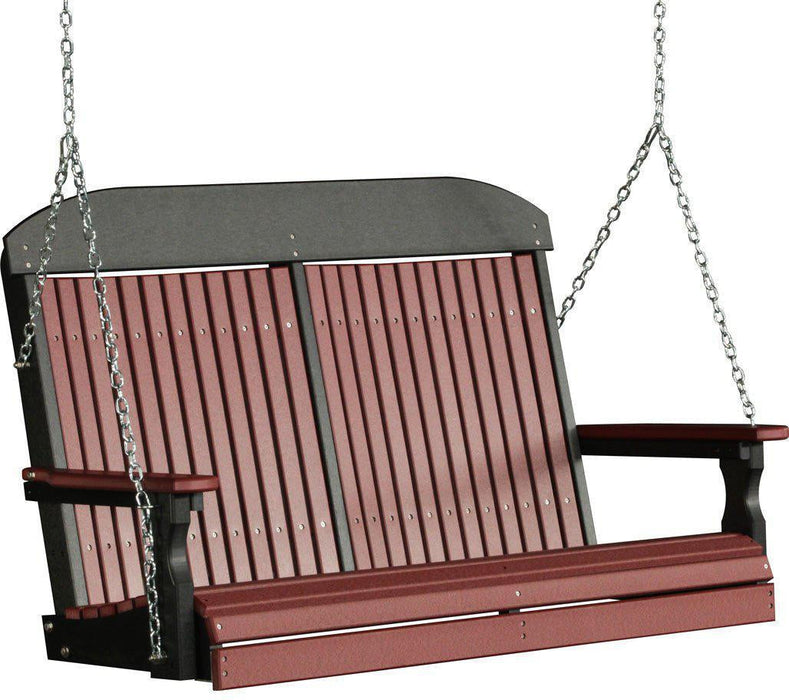 LuxCraft Classic Highback 4ft. Recycled Plastic Porch Swing