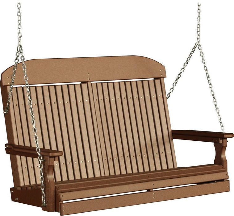 LuxCraft Classic Highback 4ft. Recycled Plastic Porch Swing
