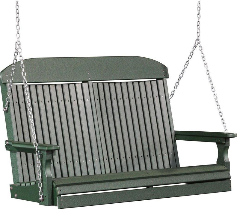 LuxCraft Classic Highback 4ft. Recycled Plastic Porch Swing