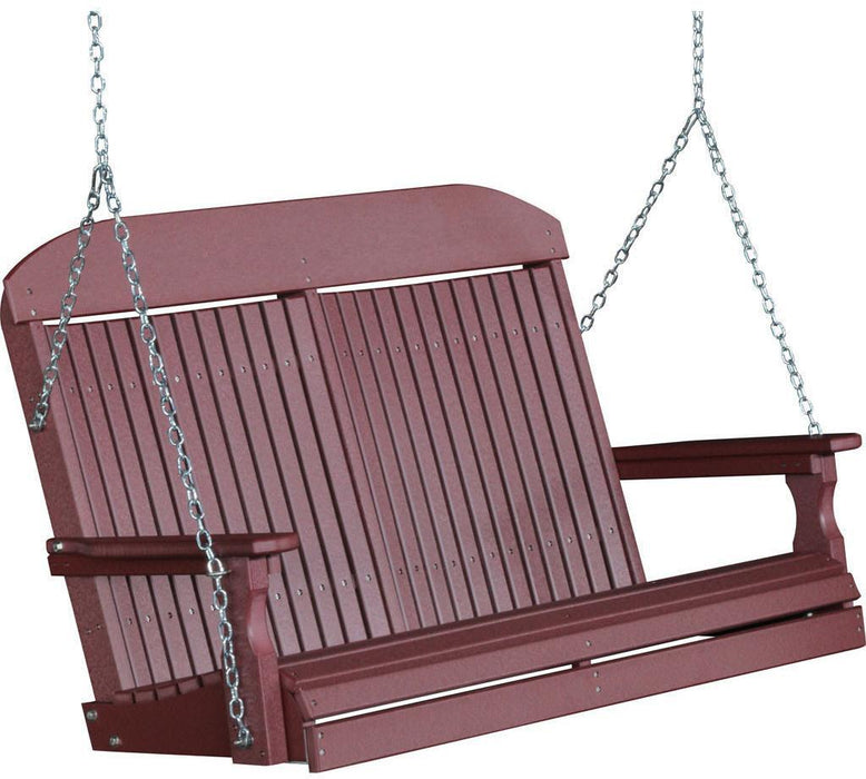 LuxCraft Classic Highback 4ft. Recycled Plastic Porch Swing