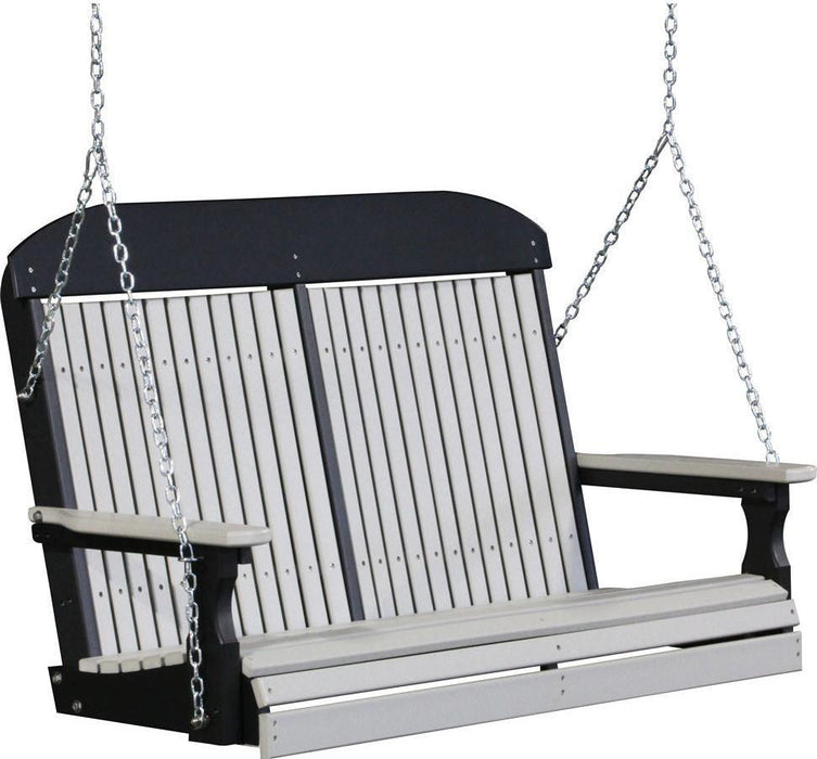 LuxCraft Classic Highback 4ft. Recycled Plastic Porch Swing
