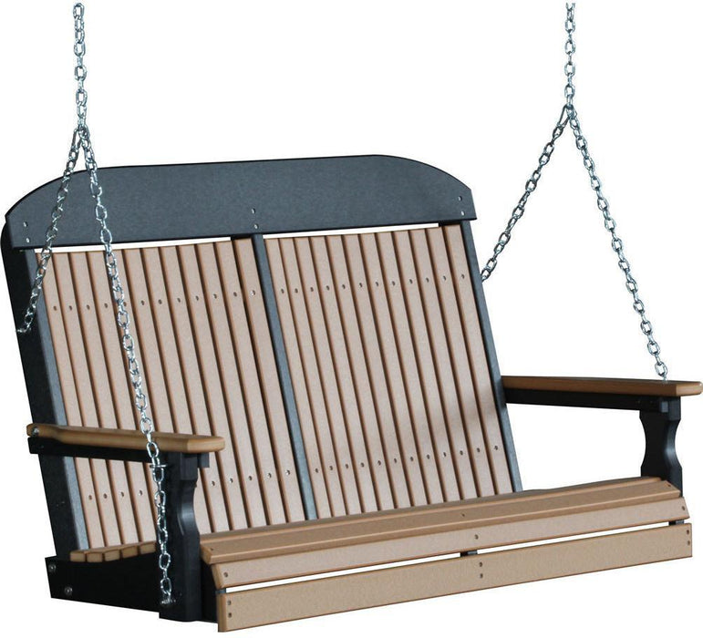 LuxCraft Classic Highback 4ft. Recycled Plastic Porch Swing
