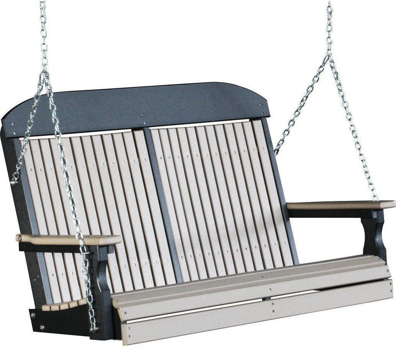 LuxCraft Classic Highback 4ft. Recycled Plastic Porch Swing