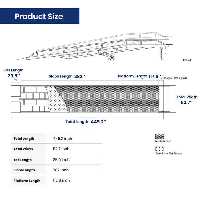 Chery Industrial Portable Loading Dock Ramps Yard Ramp - 18,000 lb. Capacity