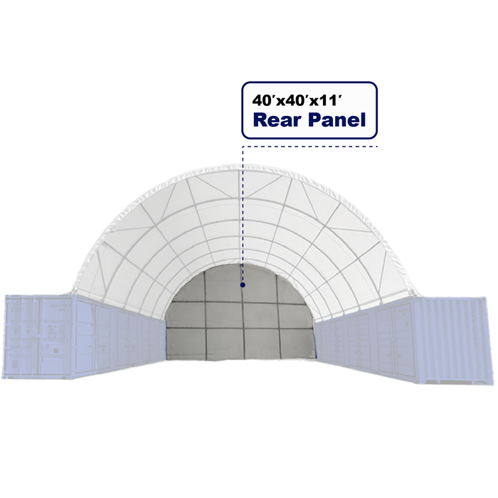 Chery Industrial Rear Cover for Gold Mountain Shipping Container Canopy Shelter 40'x40'x11'