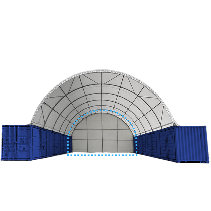 Chery Industrial Back Wall for Container Canopy Shelter 40'x40'x15'