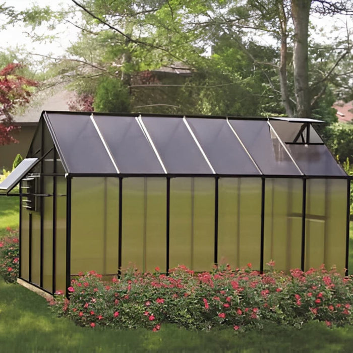 Riverstone Industries Monticello Moheat Edition Black Finish Greenhouse with Heater