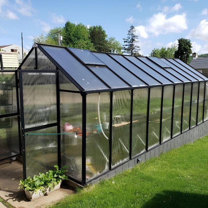 Riverstone Industries Monticello Moheat Edition Black Finish Greenhouse with Heater