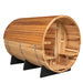 Redwood Outdoors beveled roof kit on 6ft barrel sauna