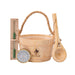 Redwood Outdoors Sauna Starter Kit with wooden bucket, ladle, sand timer, and thermometer