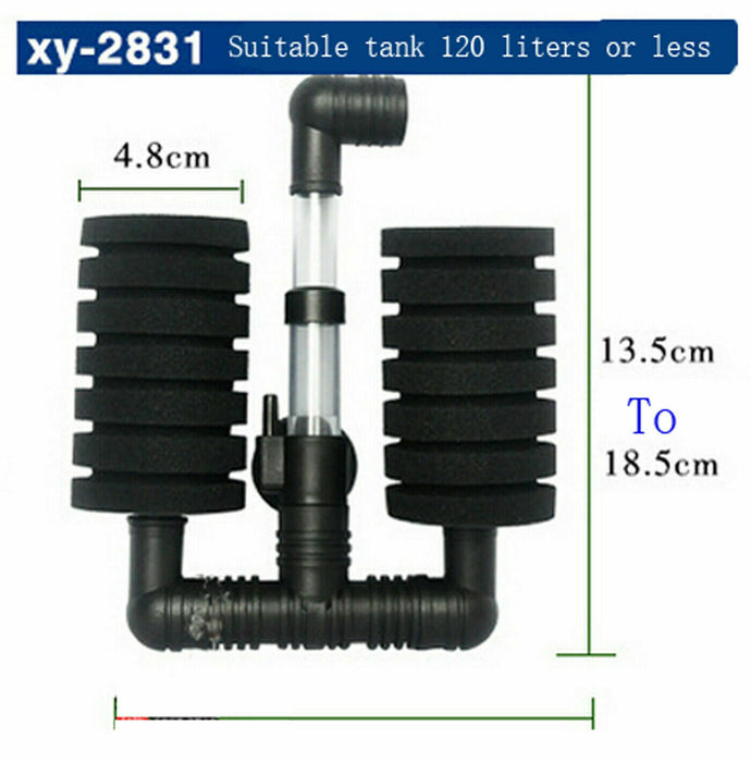 Aqua Dream 4 PCS Bio Sponge Filter Betta Fry Shrimp Double Head