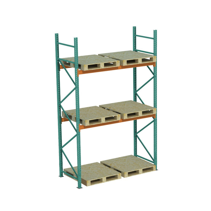 Teardrop Pallet Rack Starter Units, 96"W x 42"D x 192"H, 5000 lbs Shelf Cap