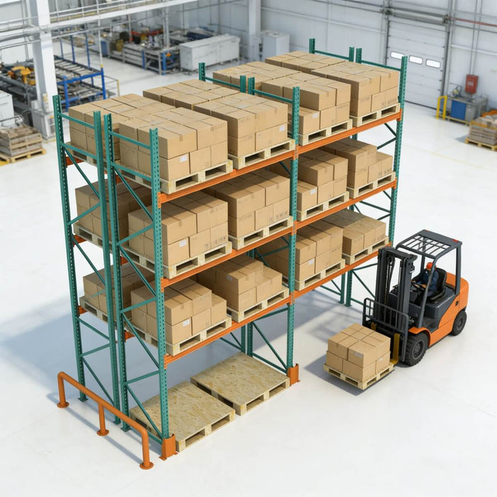 Teardrop Pallet Rack Starter Units, 96"W x 42"D x 192"H, 5000 lbs Shelf Cap