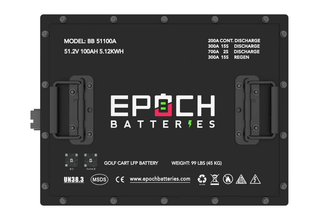 Epoch Batteries 48V 105Ah Lithium (LiFePO4) Golf Cart Battery - Complete Kit