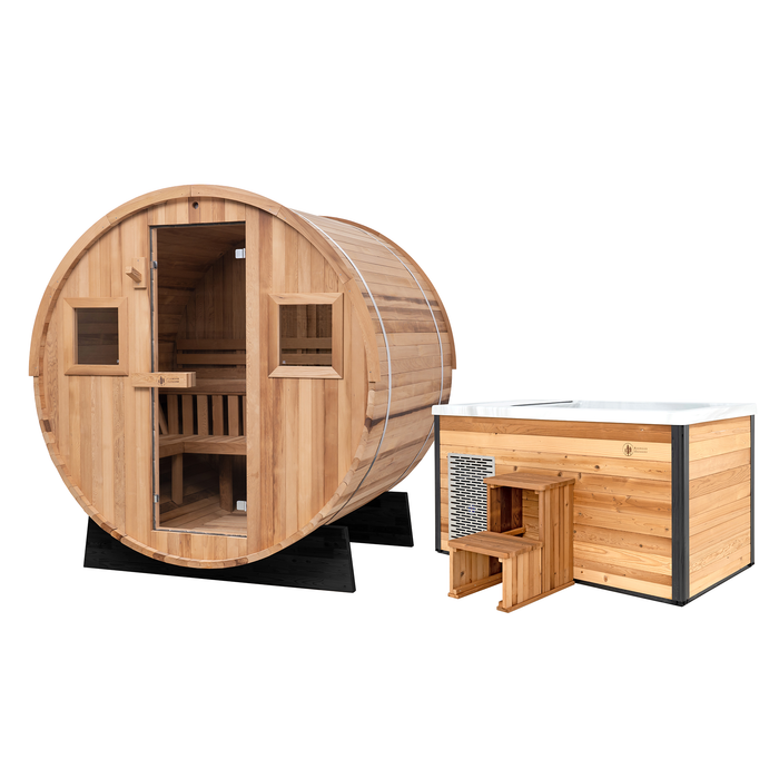 Redwood Outdoors Extra-Wide Sauna x Denali Cold Plunge