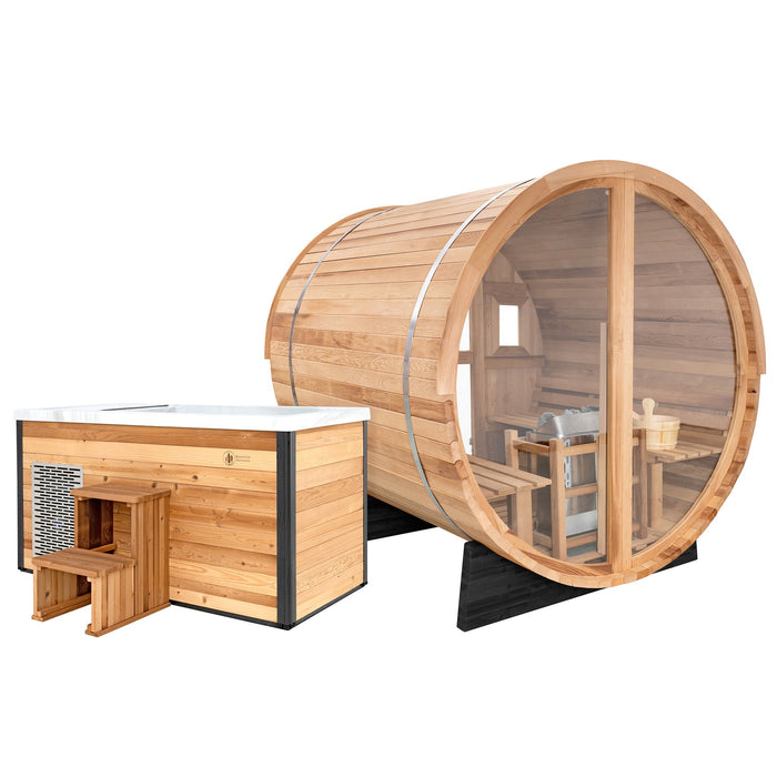 Redwood Outdoors Vista Sauna x Denali Cold Plunge